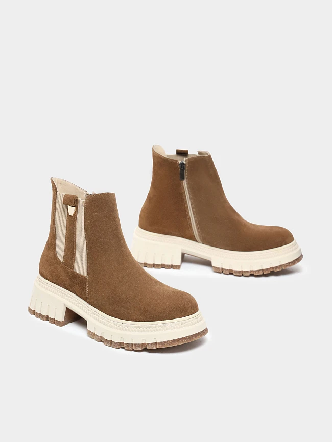 Ботинки женские демисезонные, цвет коричневый, натуральный спилок 887056 | 3