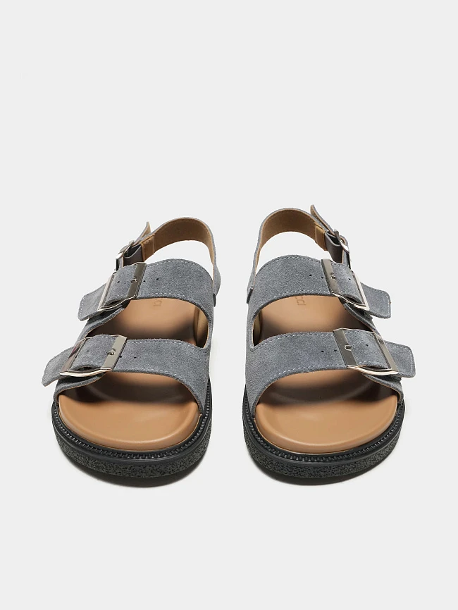 Сандалии женские летние, цвет серый, натуральный спилок 7210584 | 7