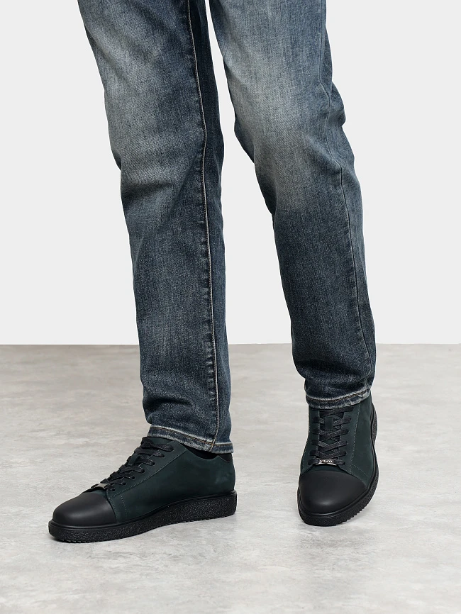 Кеды мужские демисезонные, цвет изумрудный, натуральный нубук/натуральная кожа M1782545 | 7