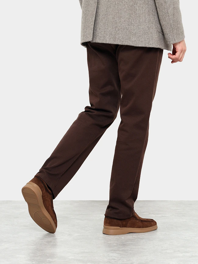 Лоферы мужские всесезонные, цвет коричневый, натуральный спилок M801215 | 8