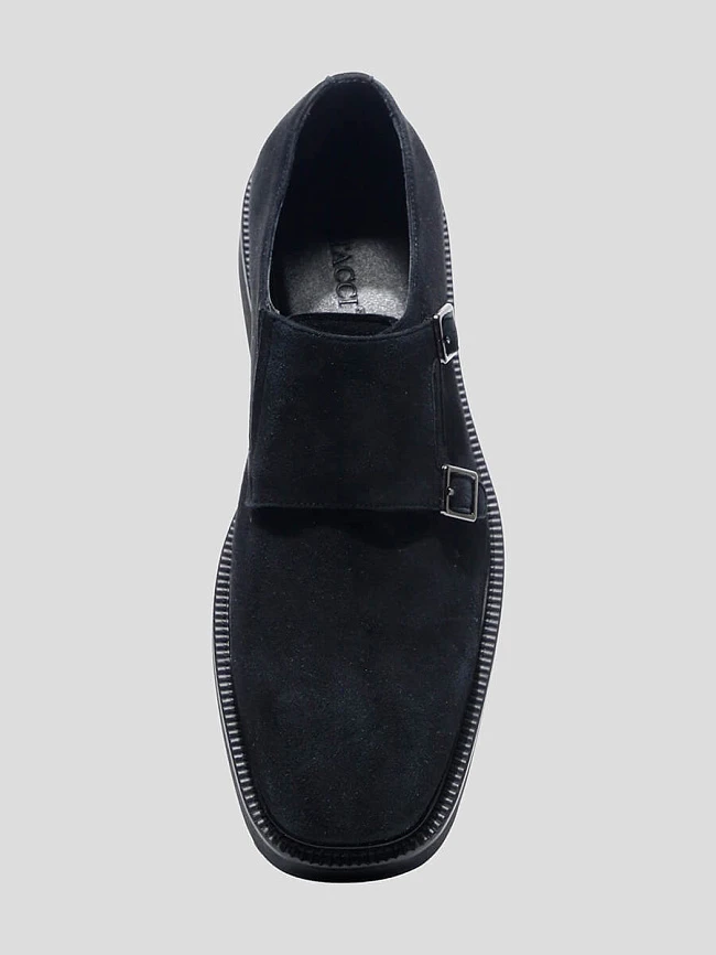 Туфли мужские всесезонные, цвет черный, натуральный велюр M1022139 | 4