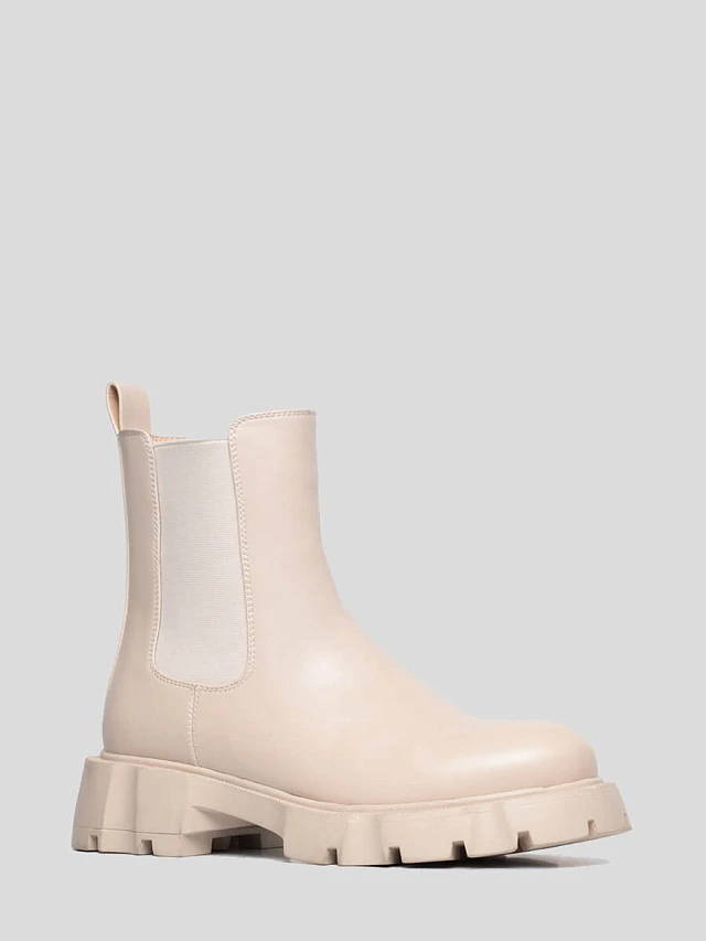 Ботинки женские демисезонные, цвет бежевый, искусственная кожа 1847832 | 1