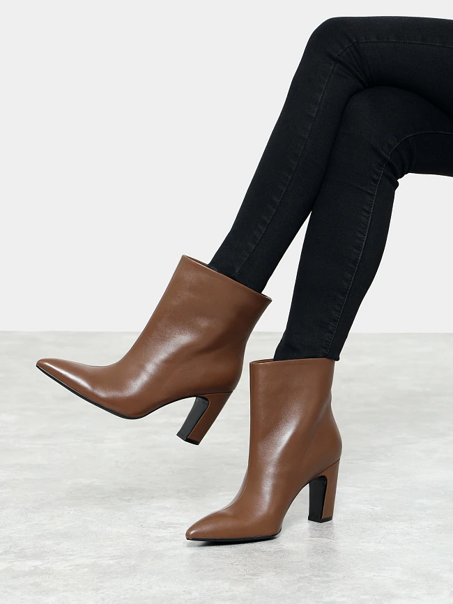 Ботильоны женские всесезонные, цвет мокко, натуральная кожа 497228 | 10