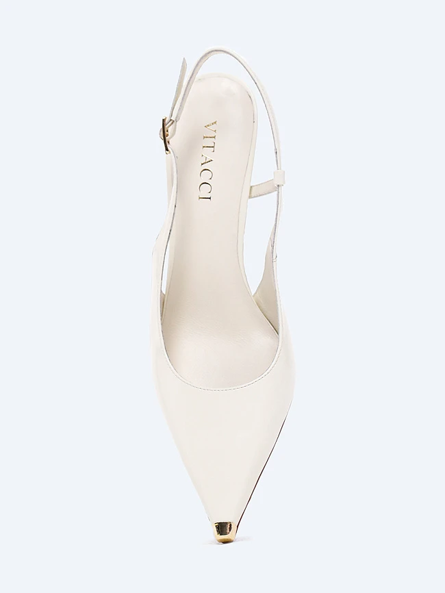 Туфли женские летние, цвет молочный, натуральная кожа 1852927 | 4