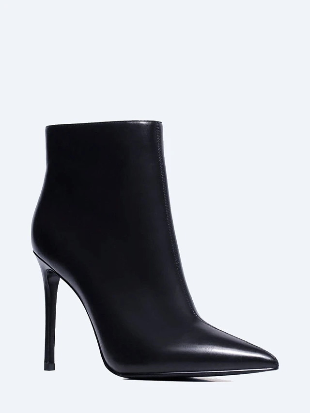 Ботильоны женские демисезонные, цвет черный, натуральная кожа 1730184 | 1