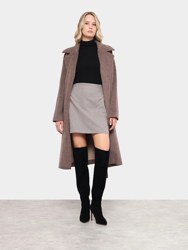 Ботфорты женские демисезонные, цвет черный, натуральный велюр 495553P-1 | 10