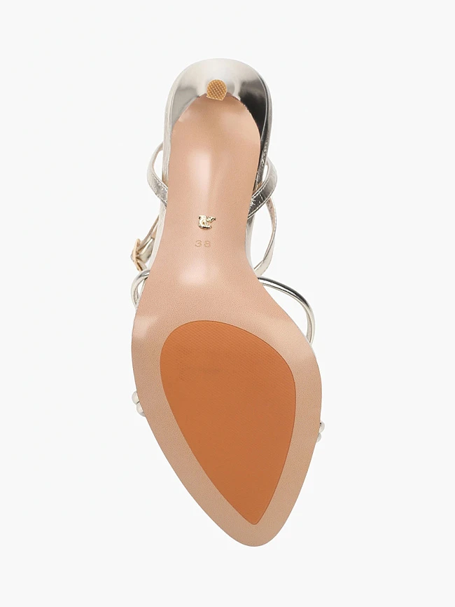 Босоножки женские летние, цвет золотой, натуральная кожа 496712 | 5