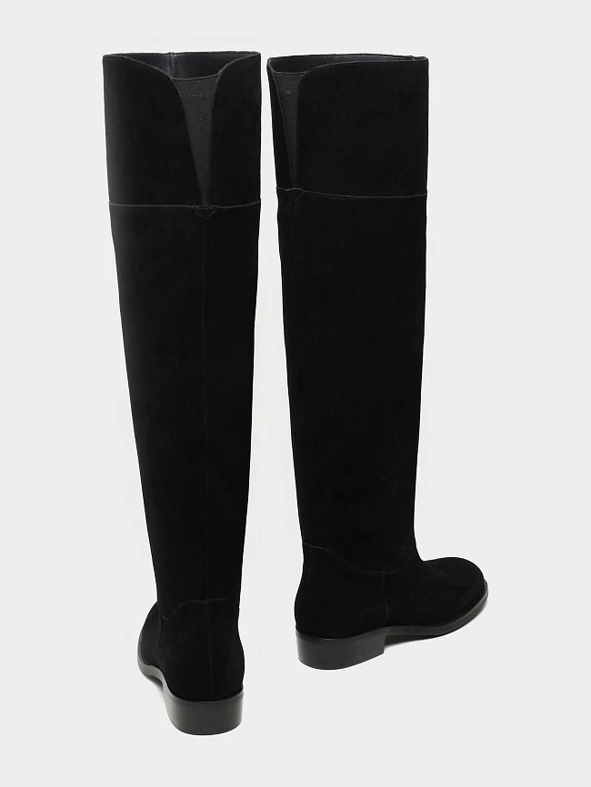 Ботфорты женские демисезонные, цвет черный, натуральный спилок 1731149 | 4