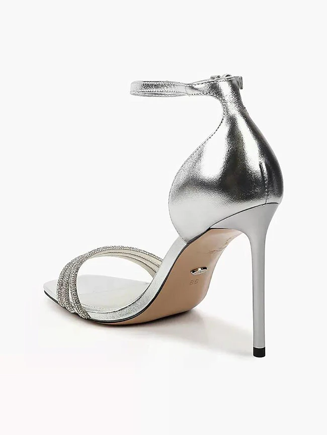 Босоножки женские летние, цвет серебряный, натуральная кожа 1492038P2 | 3