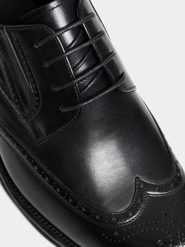 Полуботинки мужские всесезонные, цвет черный, натуральная кожа M1023127 | 5