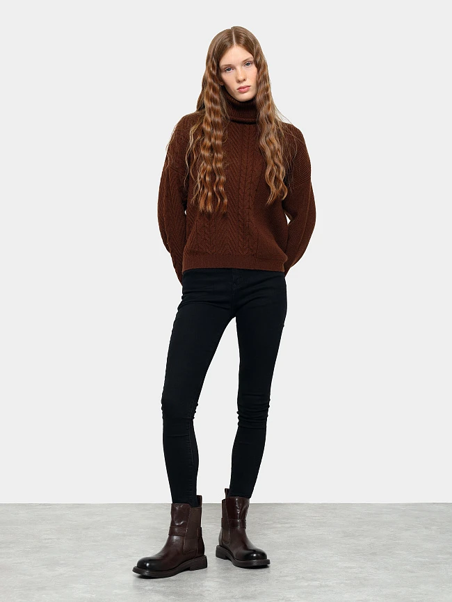 Полусапоги женские демисезонные, цвет коричневый, натуральная кожа 17VC432 | 11