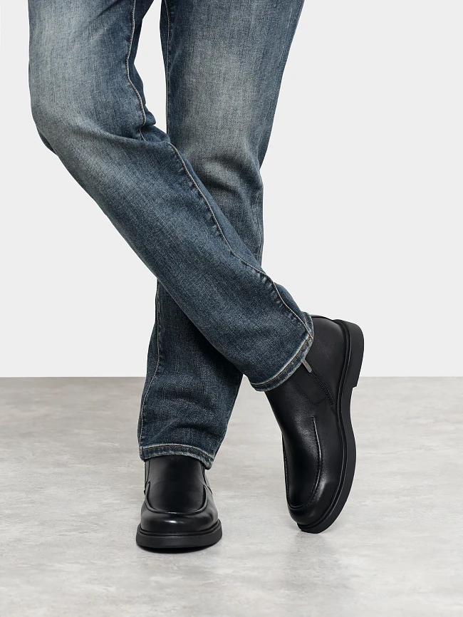 Ботинки мужские демисезонные, цвет черный, натуральная кожа M801243 | 9