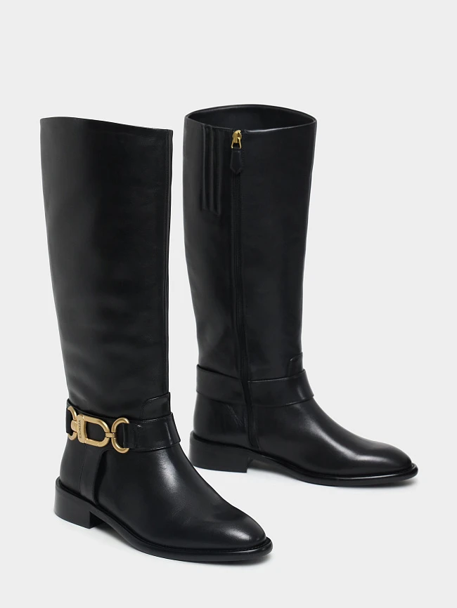 Сапоги женские демисезонные, цвет черный, натуральная кожа 1493648 | 3