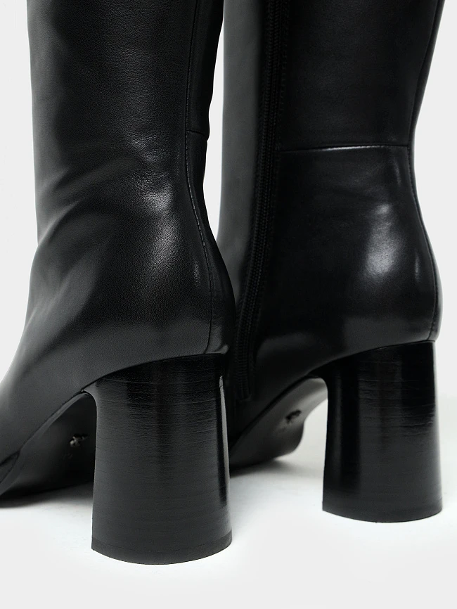 Сапоги женские демисезонные, цвет черный, натуральная кожа 944274 | 6