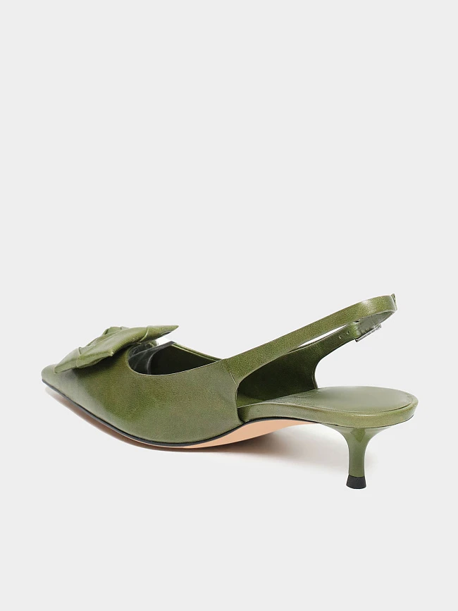 Туфли женские летние, цвет хаки, натуральная кожа 944369 | 3