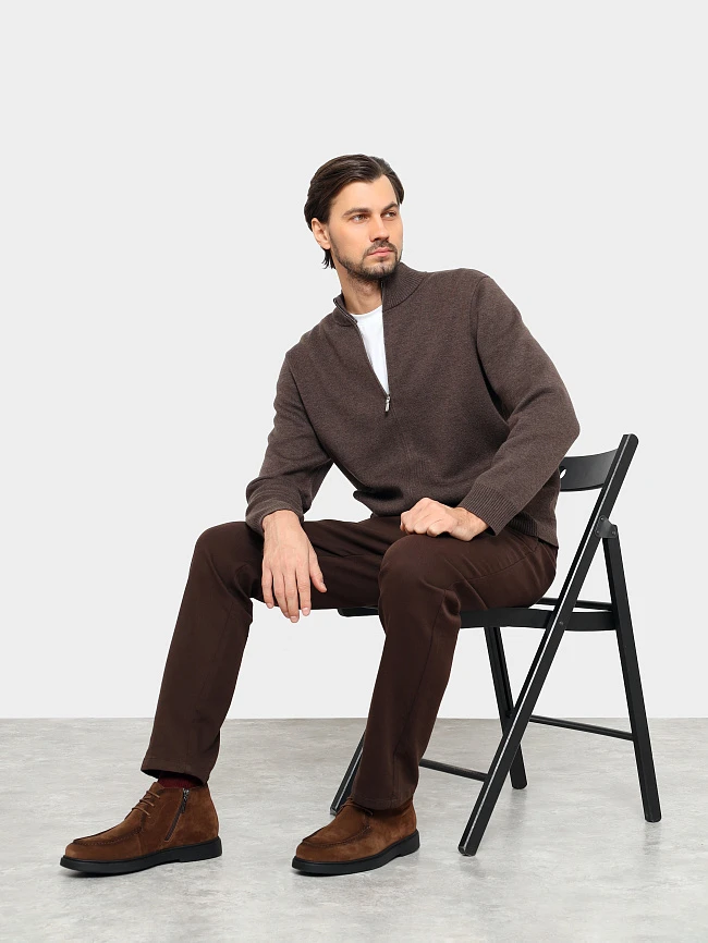 Ботинки мужские демисезонные, цвет коричневый, натуральный спилок M801239 | 11