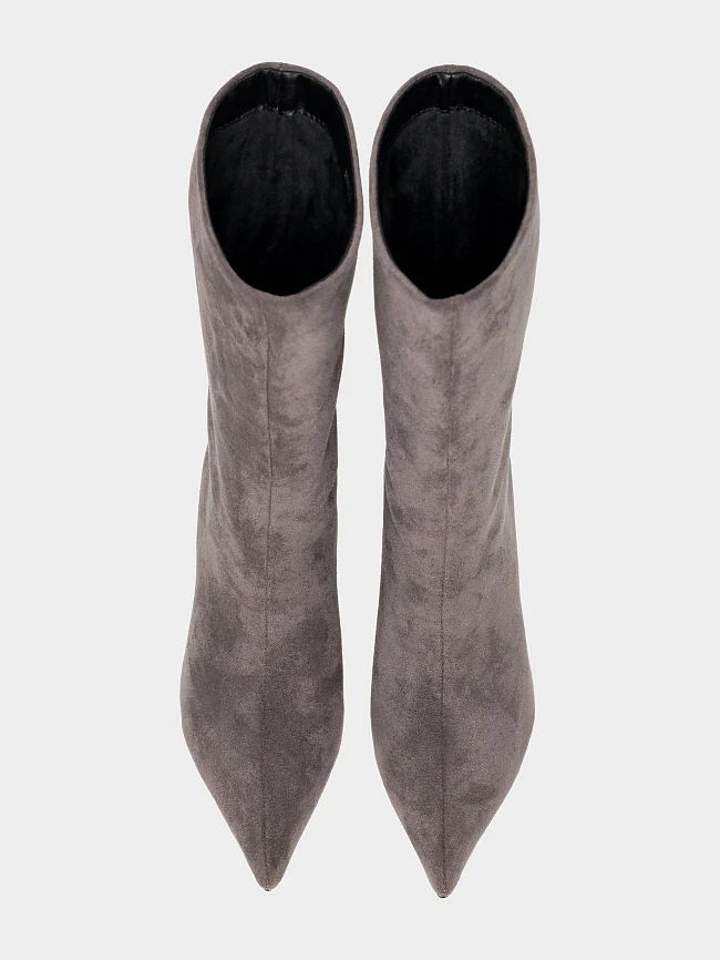 Полусапоги женские демисезонные, цвет серый, искусственный велюр 6550312 | 5