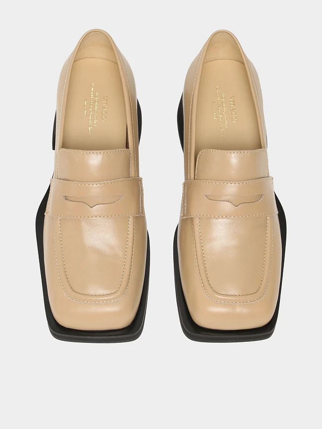 Лоферы женские всесезонные, цвет бежевый, натуральная кожа 1820076 | 5