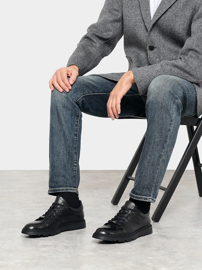 Кеды мужские демисезонные, цвет черный, натуральная кожа M1782560 | 10