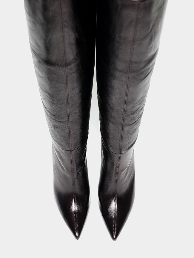 Сапоги женские демисезонные, цвет бордовый, натуральная кожа 1494628 | 5