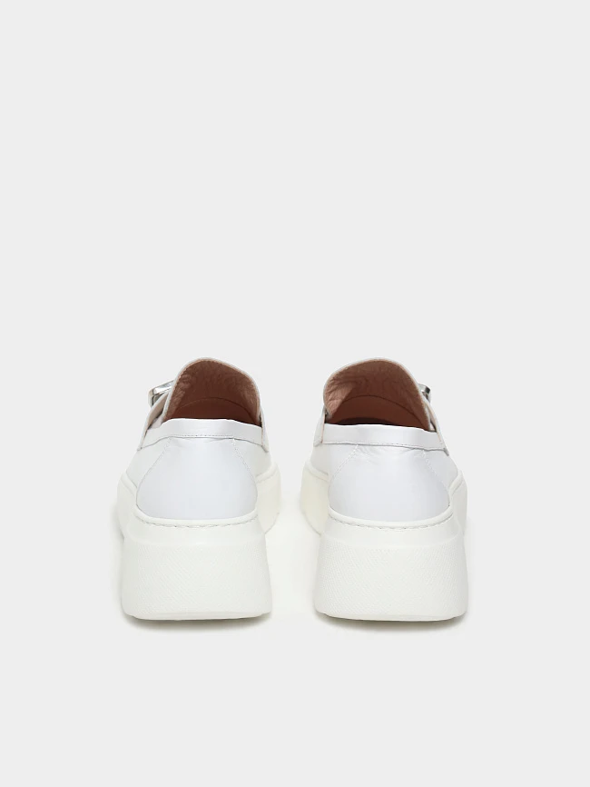 Лоферы женские всесезонные, цвет белый, натуральная кожа 136453 | 6