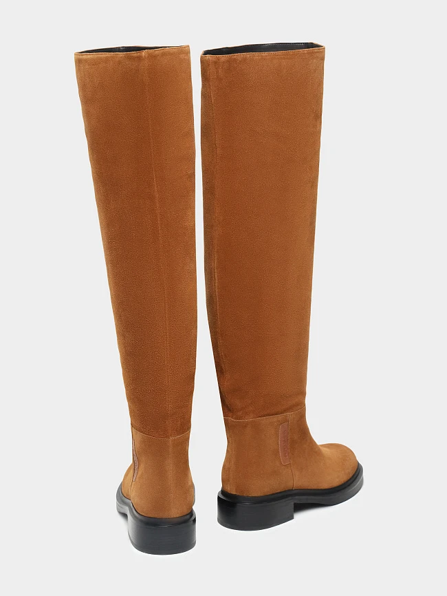 Ботфорты женские демисезонные, цвет коричневый, натуральный спилок 1820419 | 4