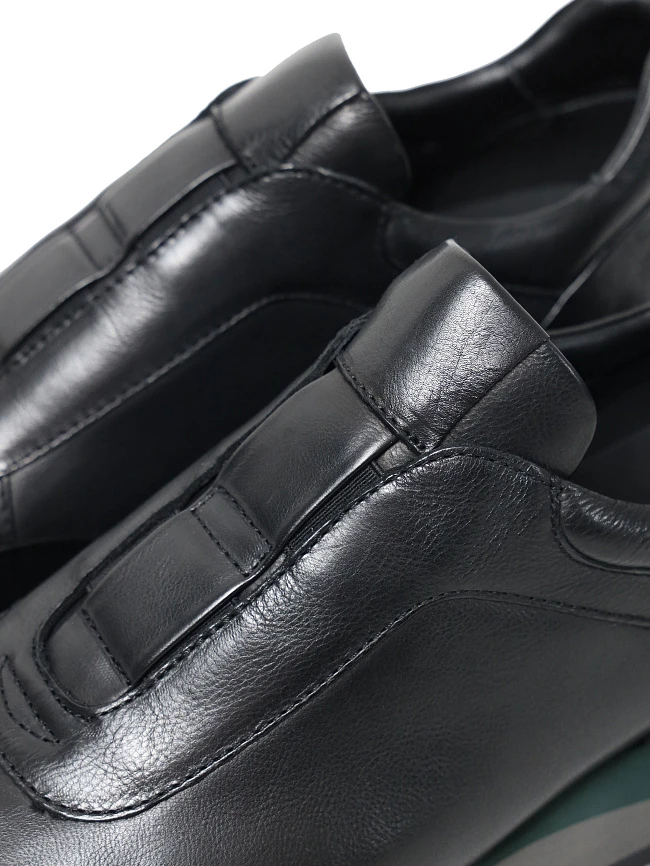 Кроссовки мужские демисезонные, цвет черный, натуральная кожа M1782006-1 | 6