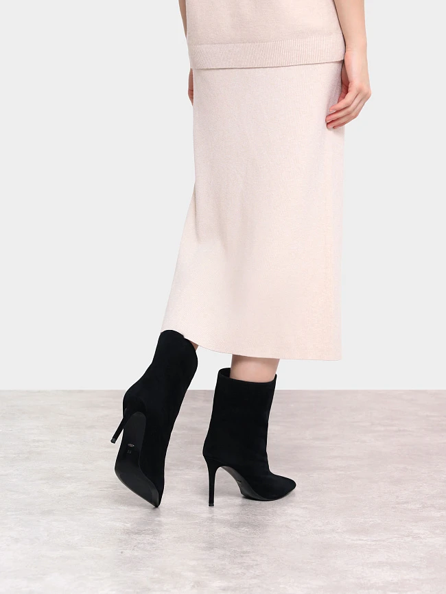 Полусапоги женские демисезонные, цвет черный, натуральный велюр 1820495 | 9