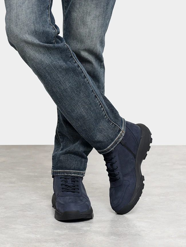 Ботинки мужские зимние, цвет синий, натуральный нубук M1782613M | 9