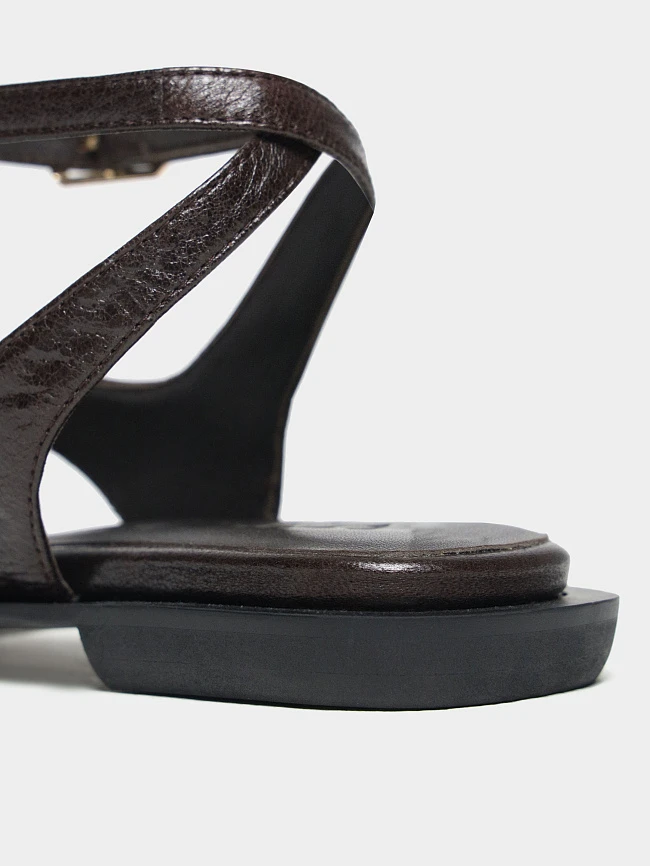 Сандалии женские летние, цвет коричневый, натуральная кожа 944380 | 5