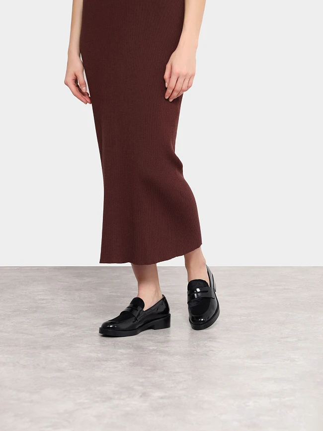 Лоферы женские всесезонные, цвет черный, натуральная кожа/натуральный мех (пони) 1820973 | 7