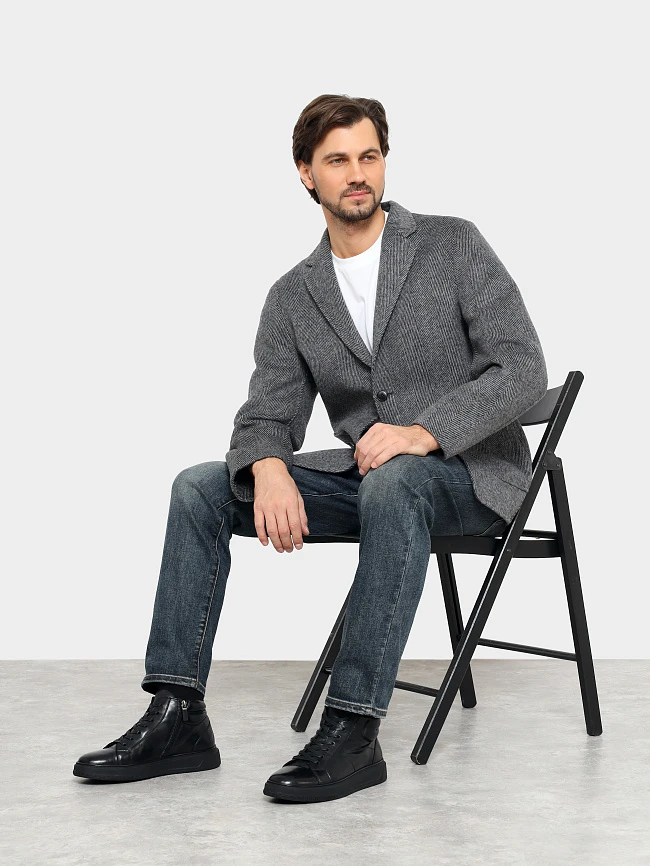 Кеды мужские демисезонные, цвет черный, натуральная кожа M254243 | 11