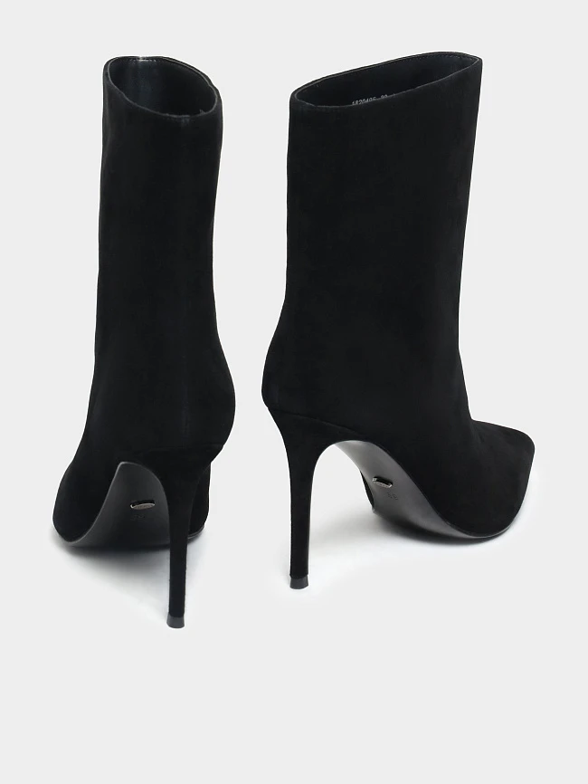 Полусапоги женские демисезонные, цвет черный, натуральный велюр 1820495 | 4