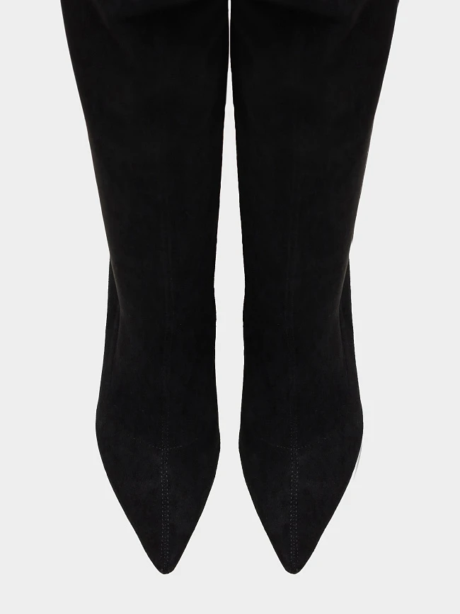 Ботфорты женские демисезонные, цвет черный, искусственный велюр 6550442 | 5