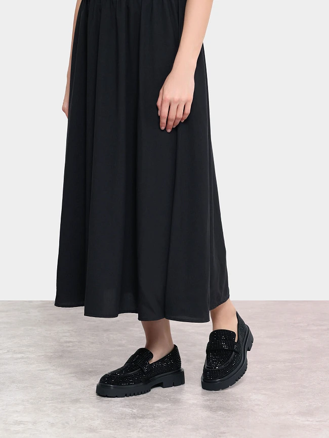 Лоферы женские всесезонные, цвет черный, натуральный велюр 1820529 | 8