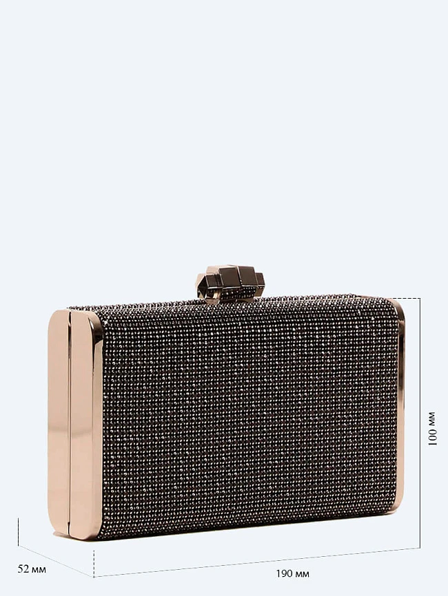 Клатчи C1236-01 женские цвет черный, текстиль/стразы C1236-01        | 2
