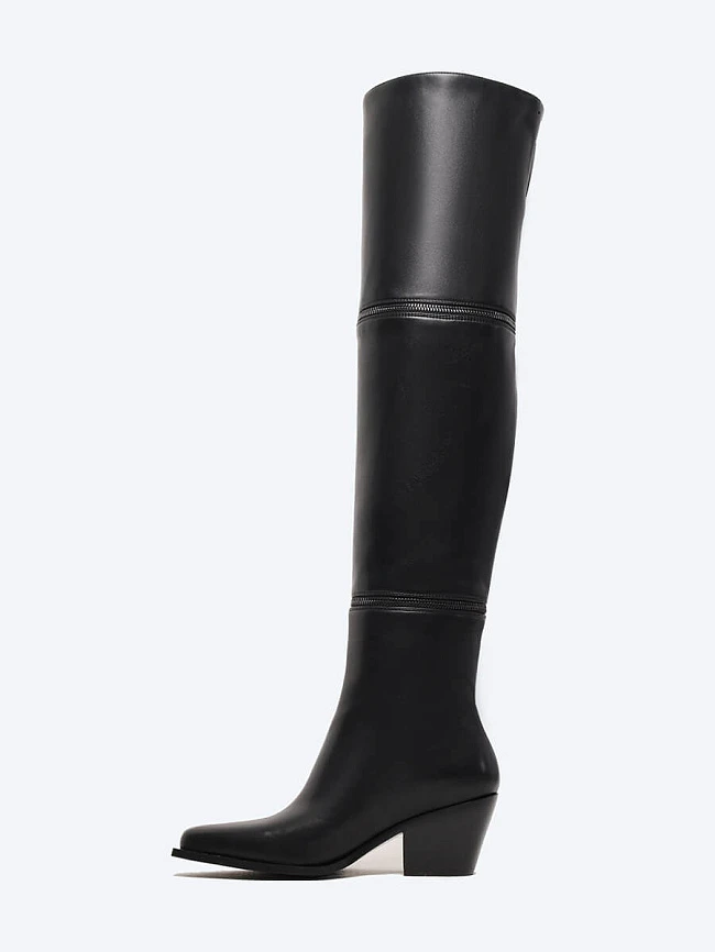 Ботфорты женские всесезонные, цвет черный, искусственная кожа 1849247 | 3