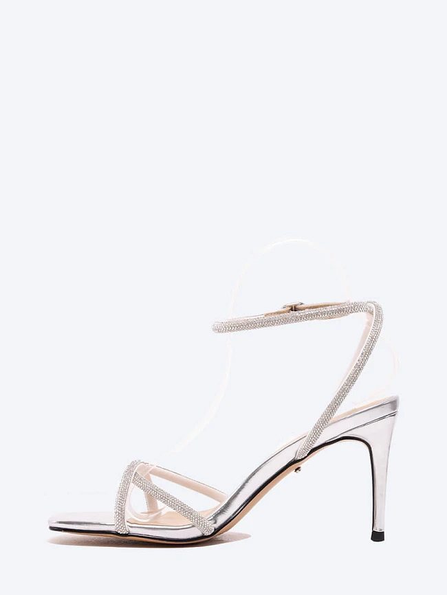 Босоножки женские летние, цвет серебряный, искусственный спилок 1848390P | 3