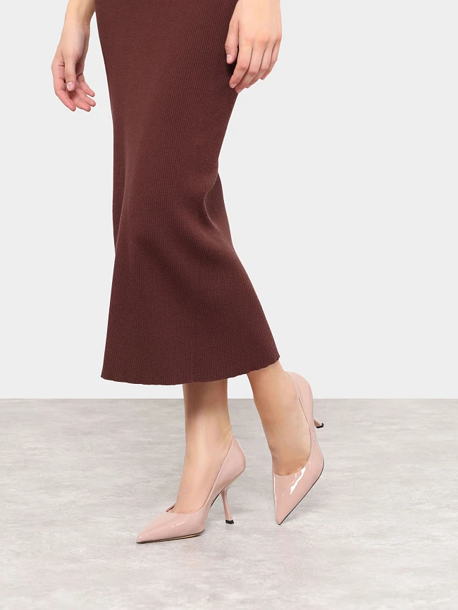 Туфли женские всесезонные, цвет пудровый, натуральная лаковая кожа 944106 | 7