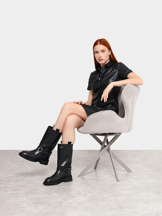 Сапоги женские зимние, цвет черный, натуральная кожа 1821053M-1 | 10