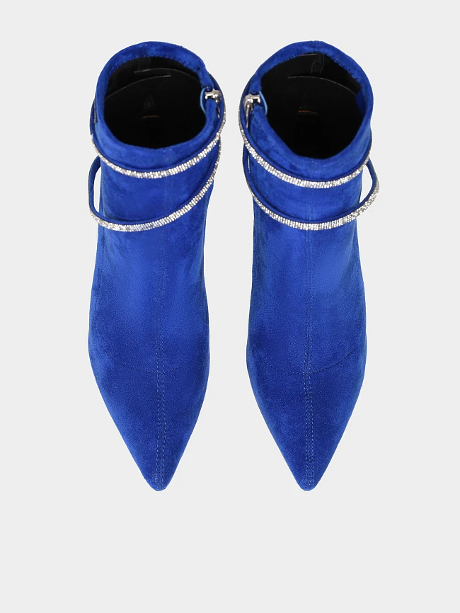 Полусапоги женские демисезонные, цвет синий, искусственный велюр 1398947 | 4