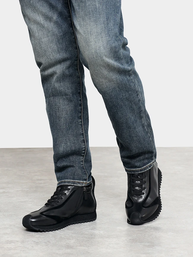 Ботинки мужские демисезонные, цвет черный, натуральная кожа/натуральный спилок M1782593 | 7