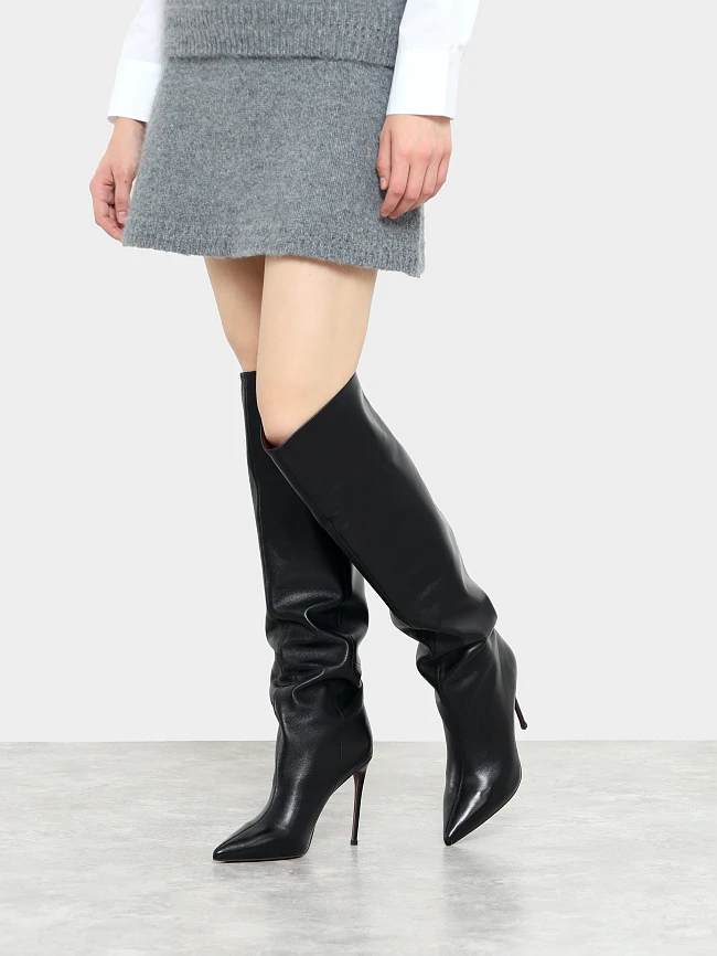 Сапоги женские демисезонные, цвет черный, натуральная кожа 497082 | 7