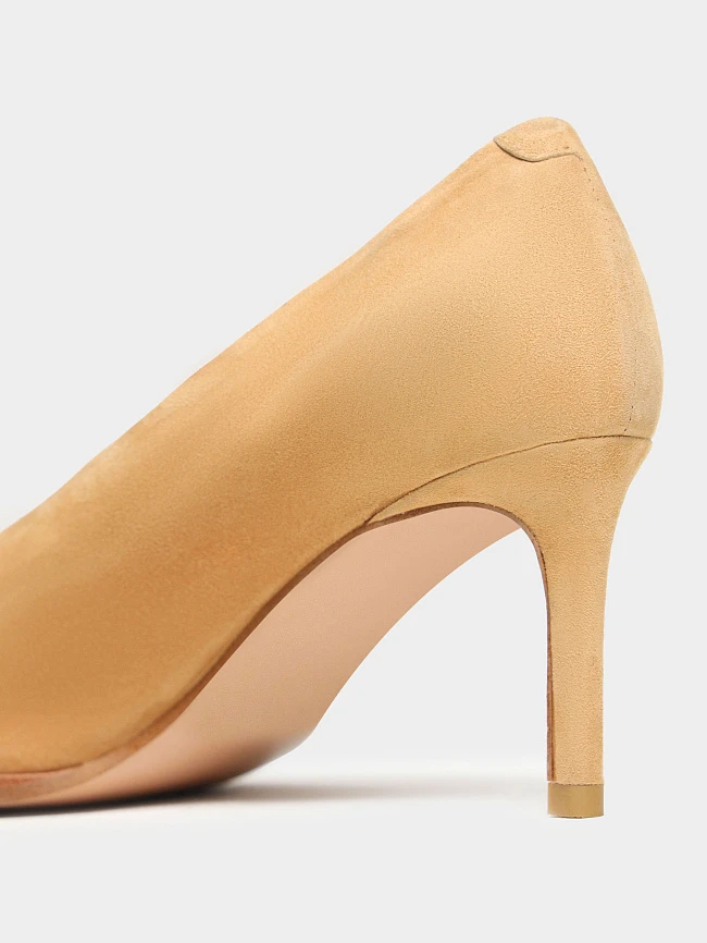 Туфли женские всесезонные, цвет песочный, натуральный велюр 497633 | 5