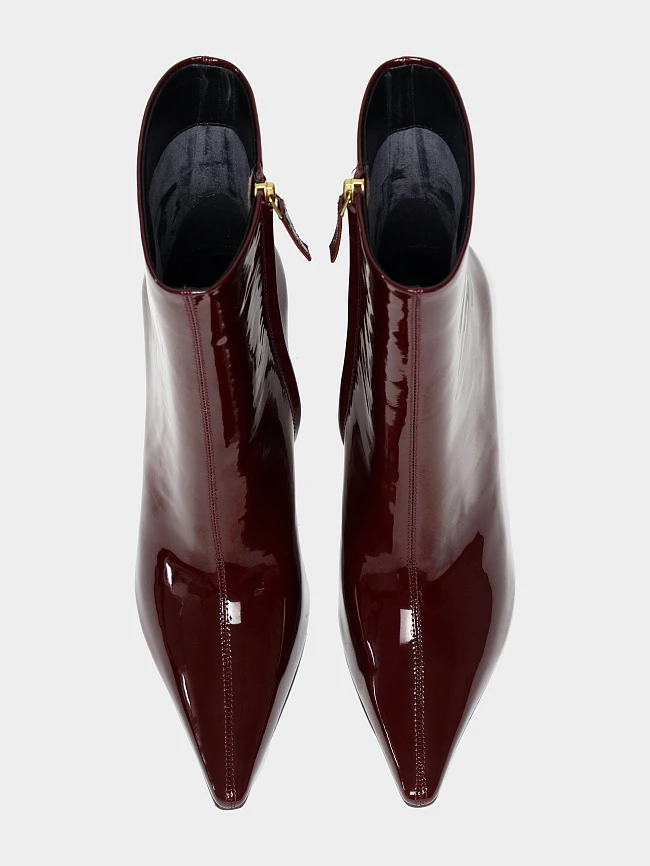 Полусапоги женские демисезонные, цвет бордовый, натуральная лаковая кожа 1494513 | 5