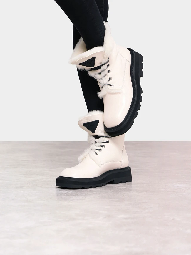 Ботинки женские зимние, цвет молочный, натуральная кожа 1820439M | 10