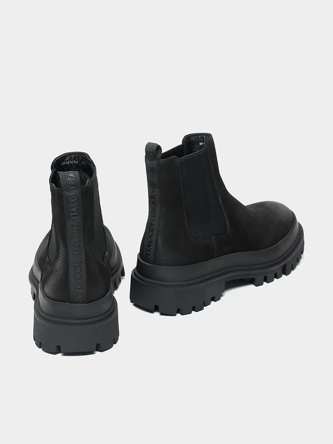 Ботинки мужские демисезонные, цвет черный, натуральный нубук M1023014 | 4