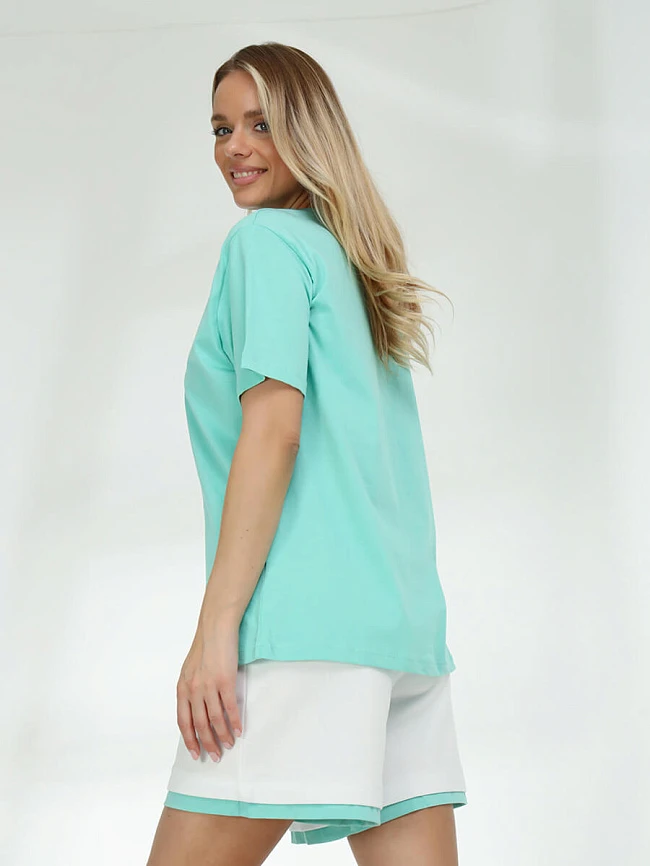 Костюм спортивный (футболка+шорты) женские всесезонные TEset01-21 | 7