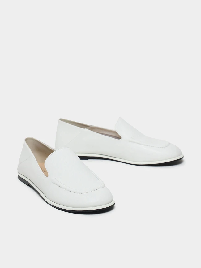 Лоферы женские всесезонные, цвет белый, натуральная кожа и полимерные материалы 1849748 | 3