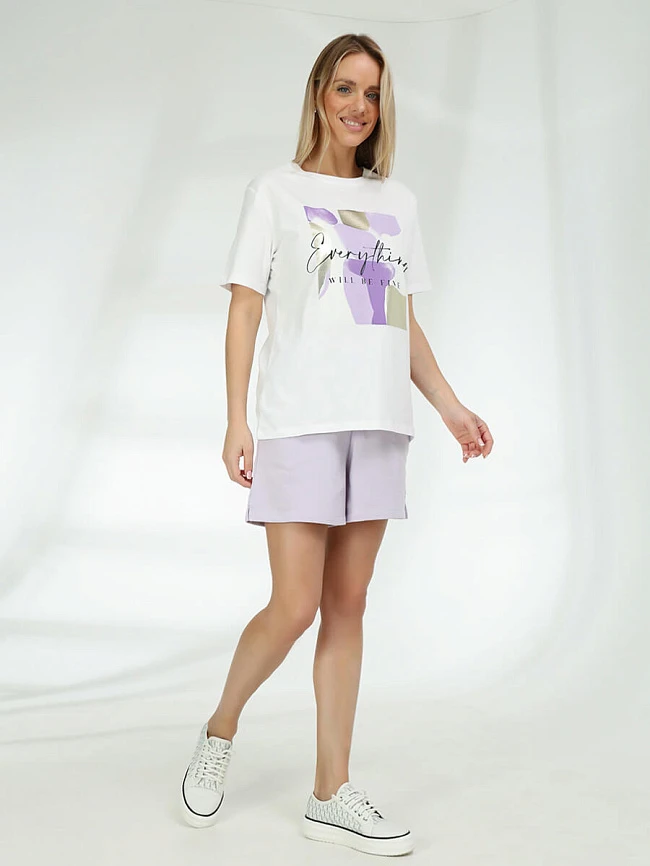 Костюм спортивный (футболка+шорты) женские всесезонные TEset05-17 | 3